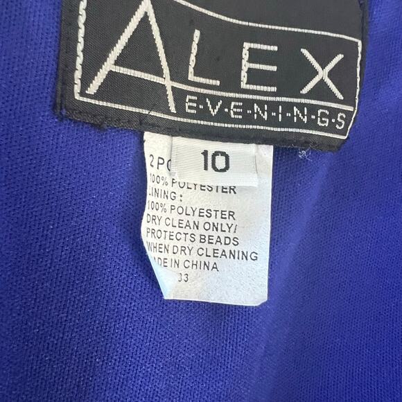 Alex Evenings Gown Blue Dress Size 10 Women's - Picture 3 of 13